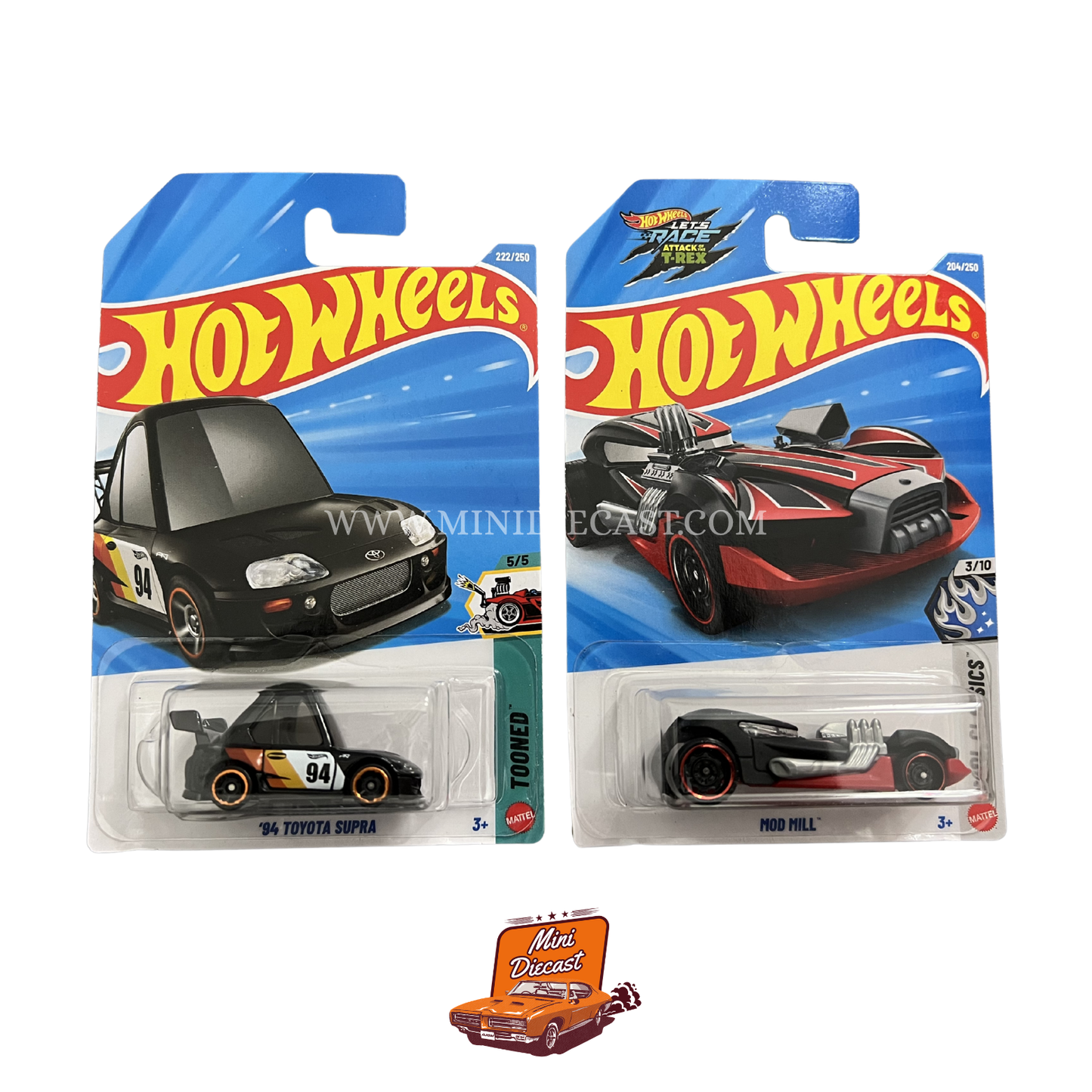 Hot Wheels Mainline (Set of 2) – '94 Toyota Supra / Mod Mill