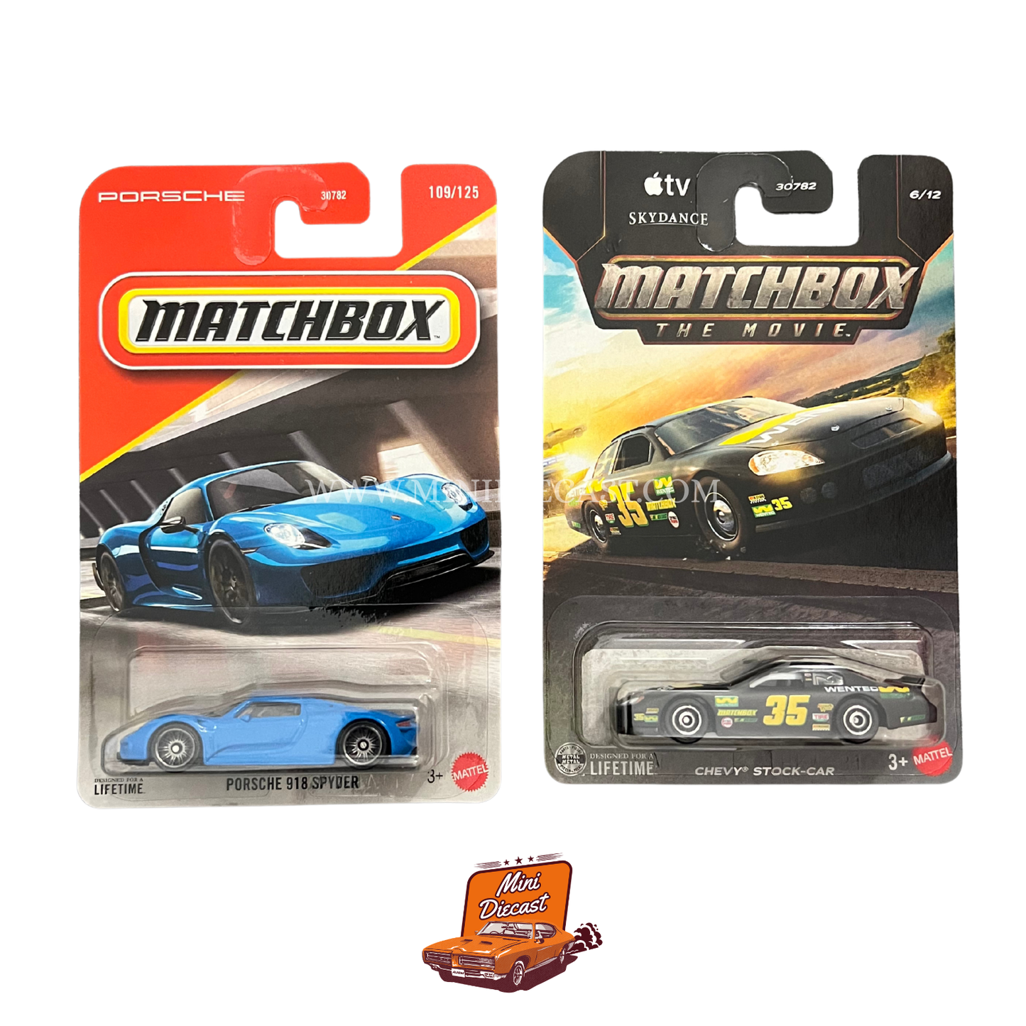 Matchbox (Set of 2) – Porsche 918 Spyder / Chevy Stock Car