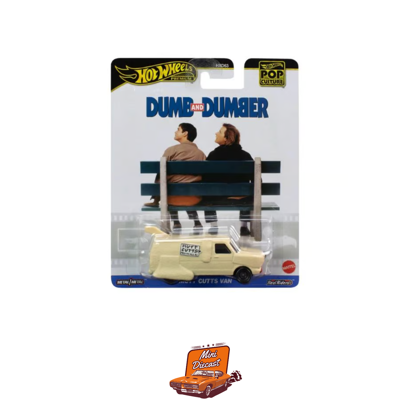 Hot Wheels Premium (Set of 2) – Pop Culture Top Gun Maverick ’71 Porsche 911 / Dumb and Dumber Mutt Cutts Van (with Protector Case x1)