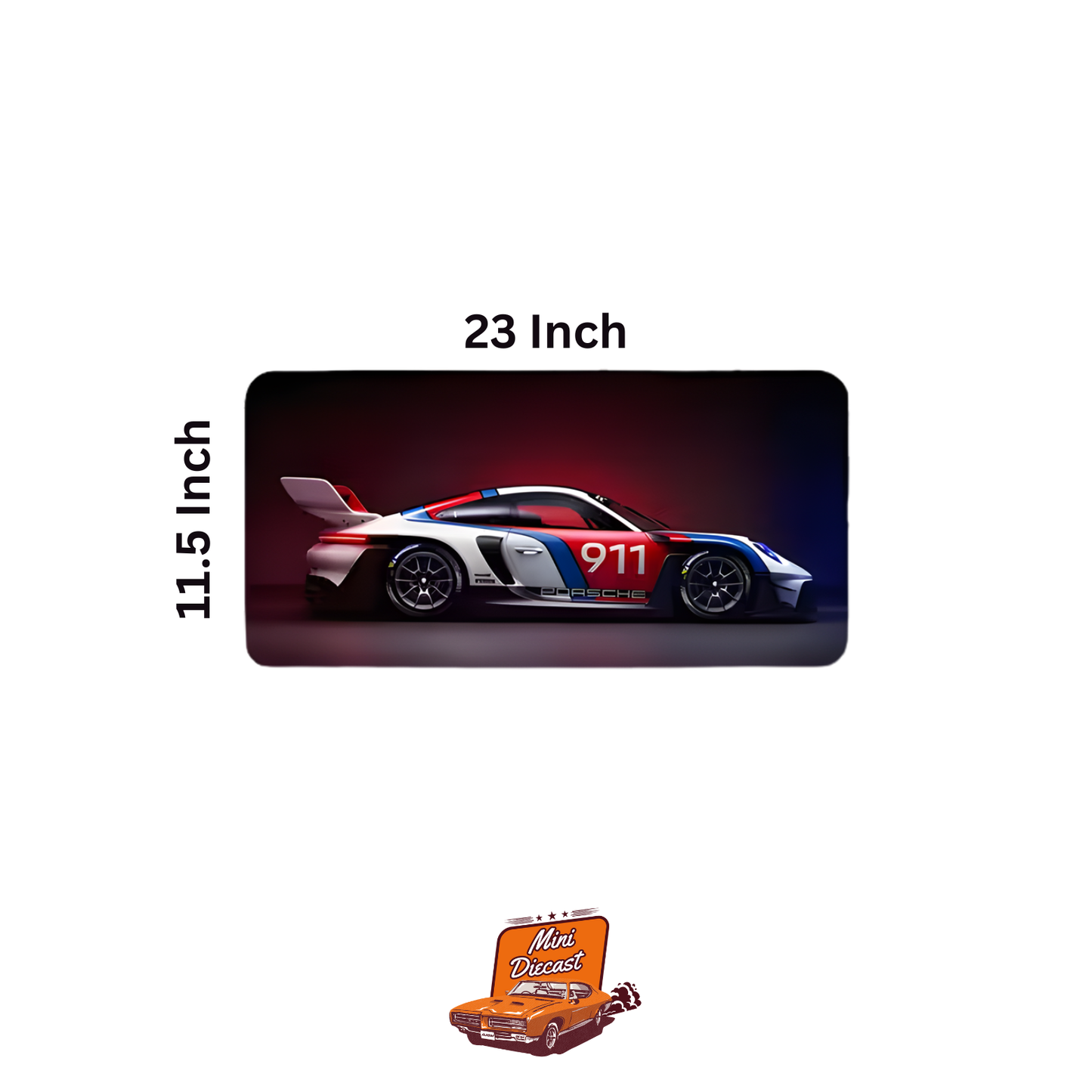 Car Design Printed Mat – Red & Black Gradient Theme