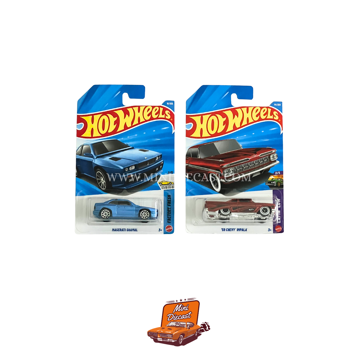 Hot Wheels Mainline (Set of 2) – Maserati Shamal / ’59 Chevy Impala