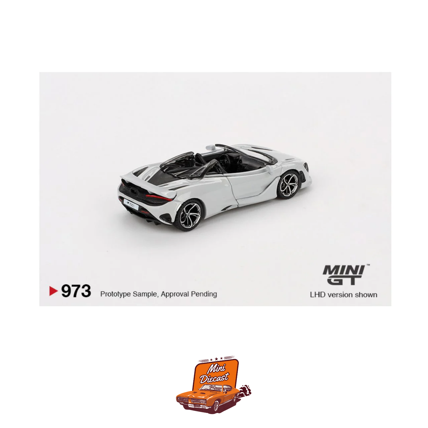 Mini GT #973 McLaren 750S Spider – Cirrus Grey (Blister Pack)
