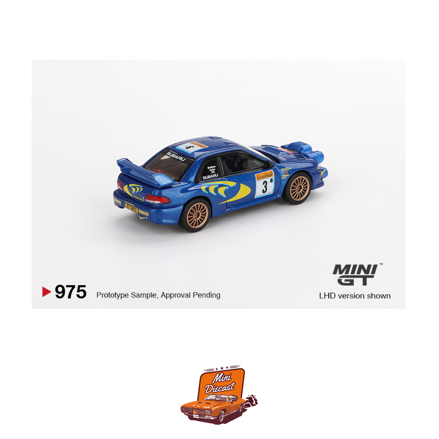 Mini GT #975 Subaru Impreza WRC98 1998 Rally Monte-Carlo 3rd Place #3 (Imported)