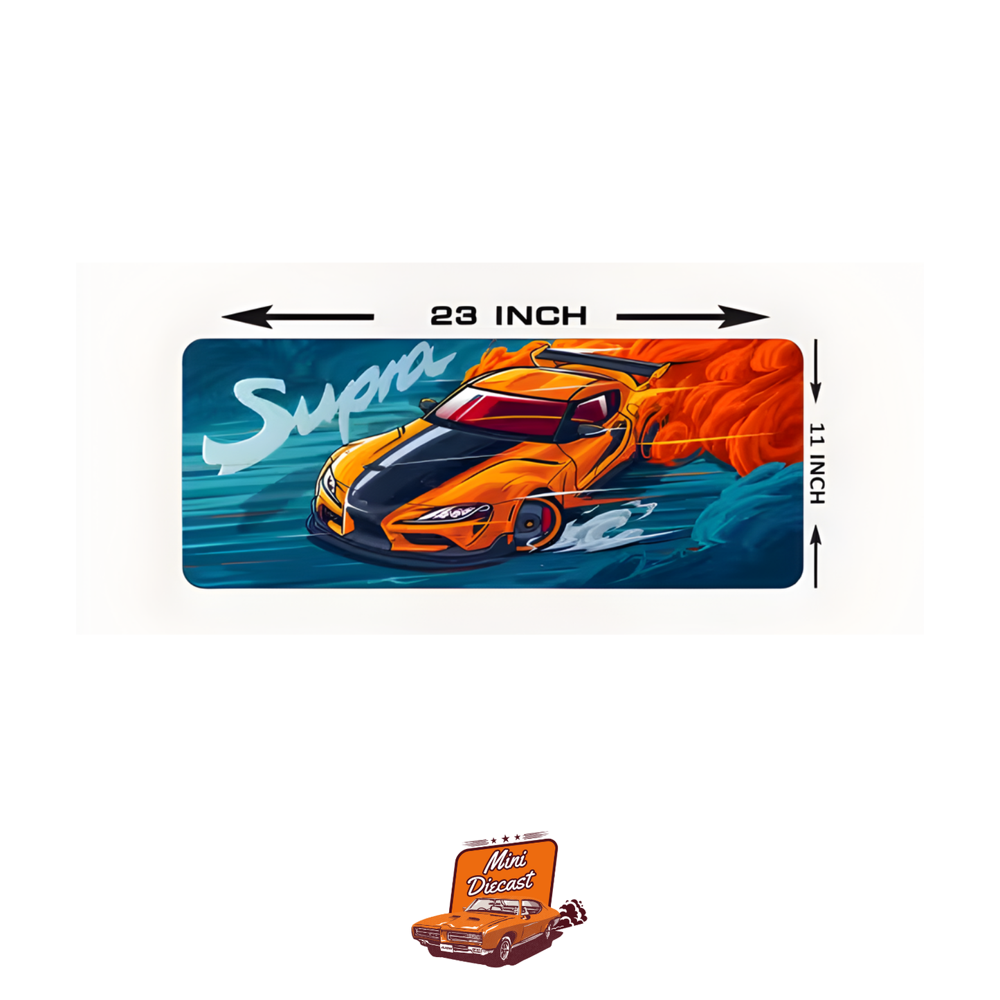 Car Design Printed Mat – Orange Car Theme