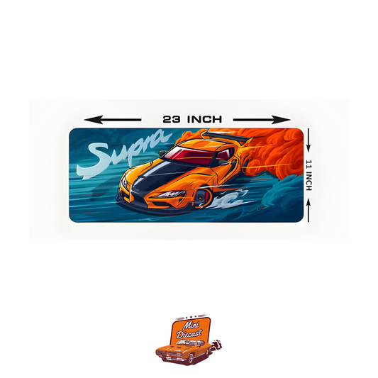 Car Design Printed Mat – Orange Car Theme