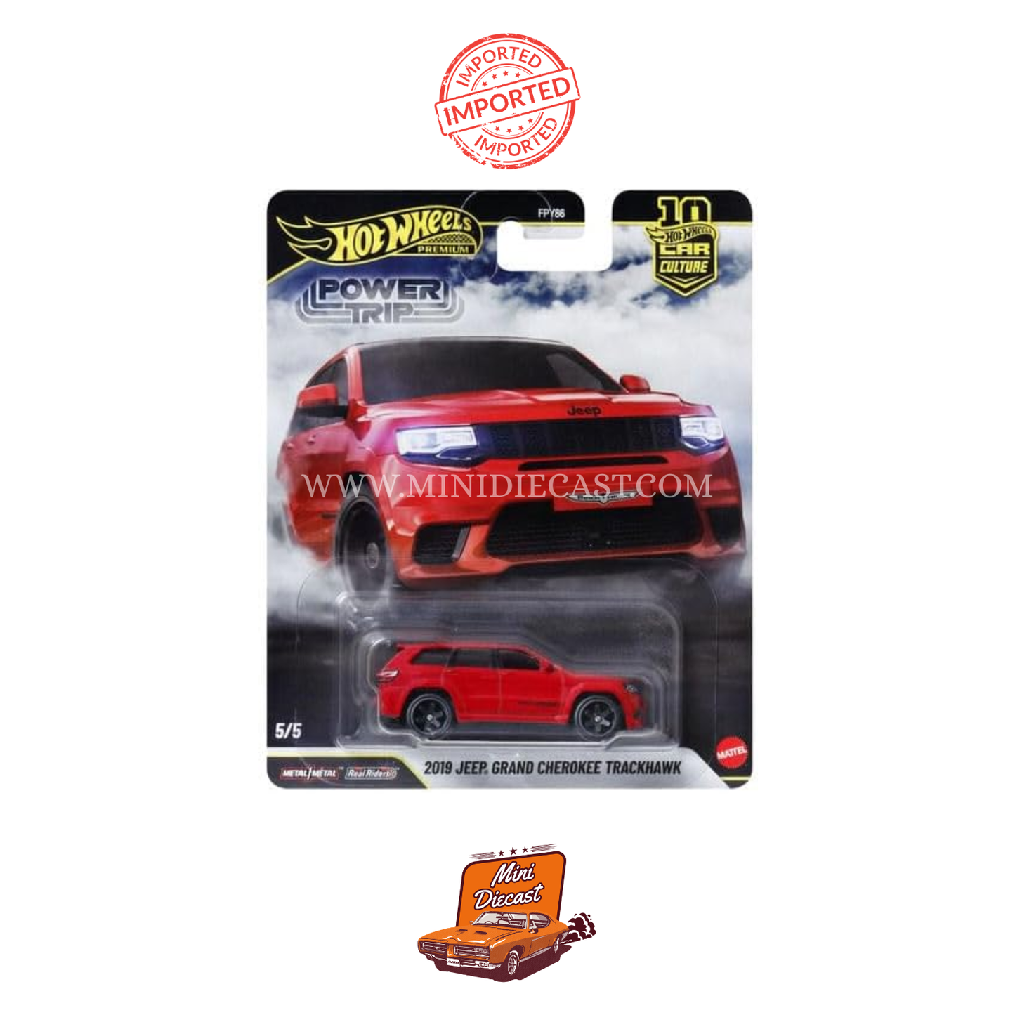 Hot Wheels Premium Car Culture Power Trip – 2019 Jeep Grand Cherokee Trackhawk (Imported)