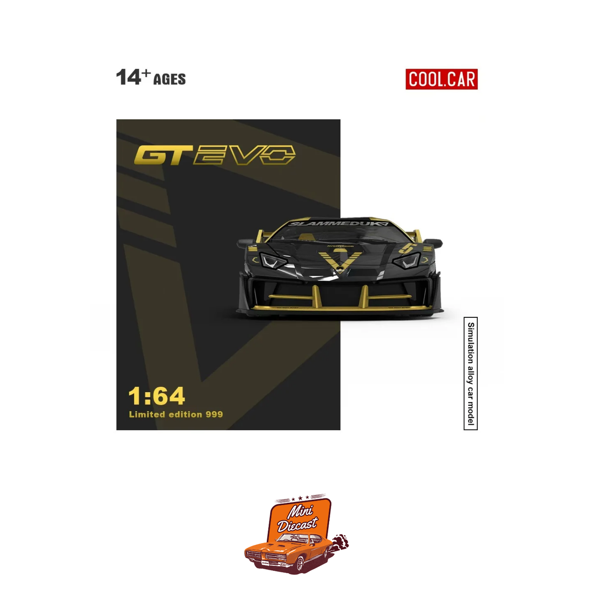 COOLCAR Lamborghini Aventador GT EVO Black with Gold Accents (Limited Edition)