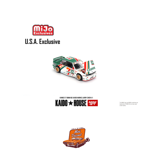 Kaido House x Mini GT #217 BMW M3 Kaido Works Larry Chen V1 (USA Exclusive) – Coming Soon (ETA: Feb End 2026)