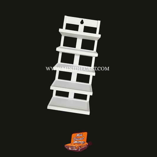 Diecast Cars 5 Rack Stand Slanting (White) (1:64 Scale Cars)