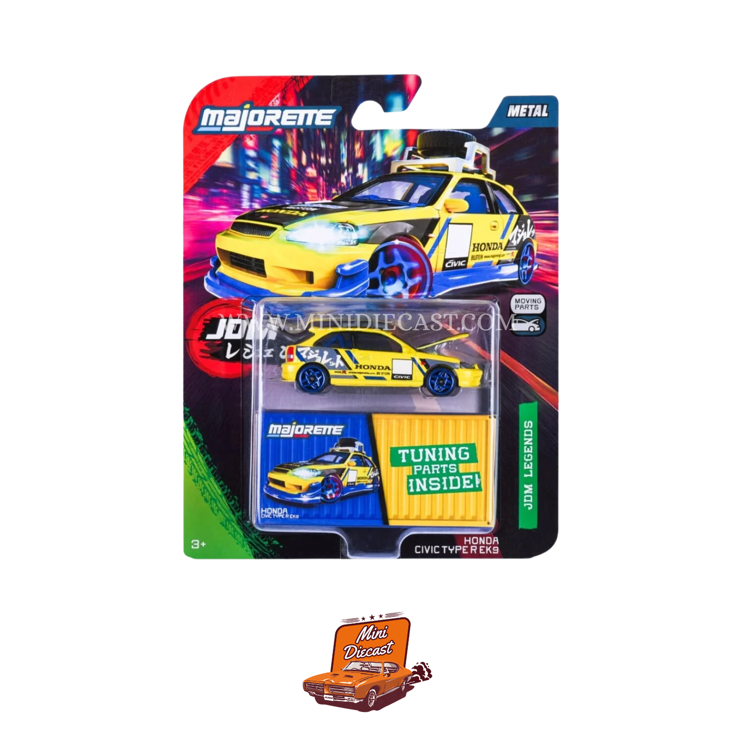 Majorette JDM Legends Honda Civic Type R EK9