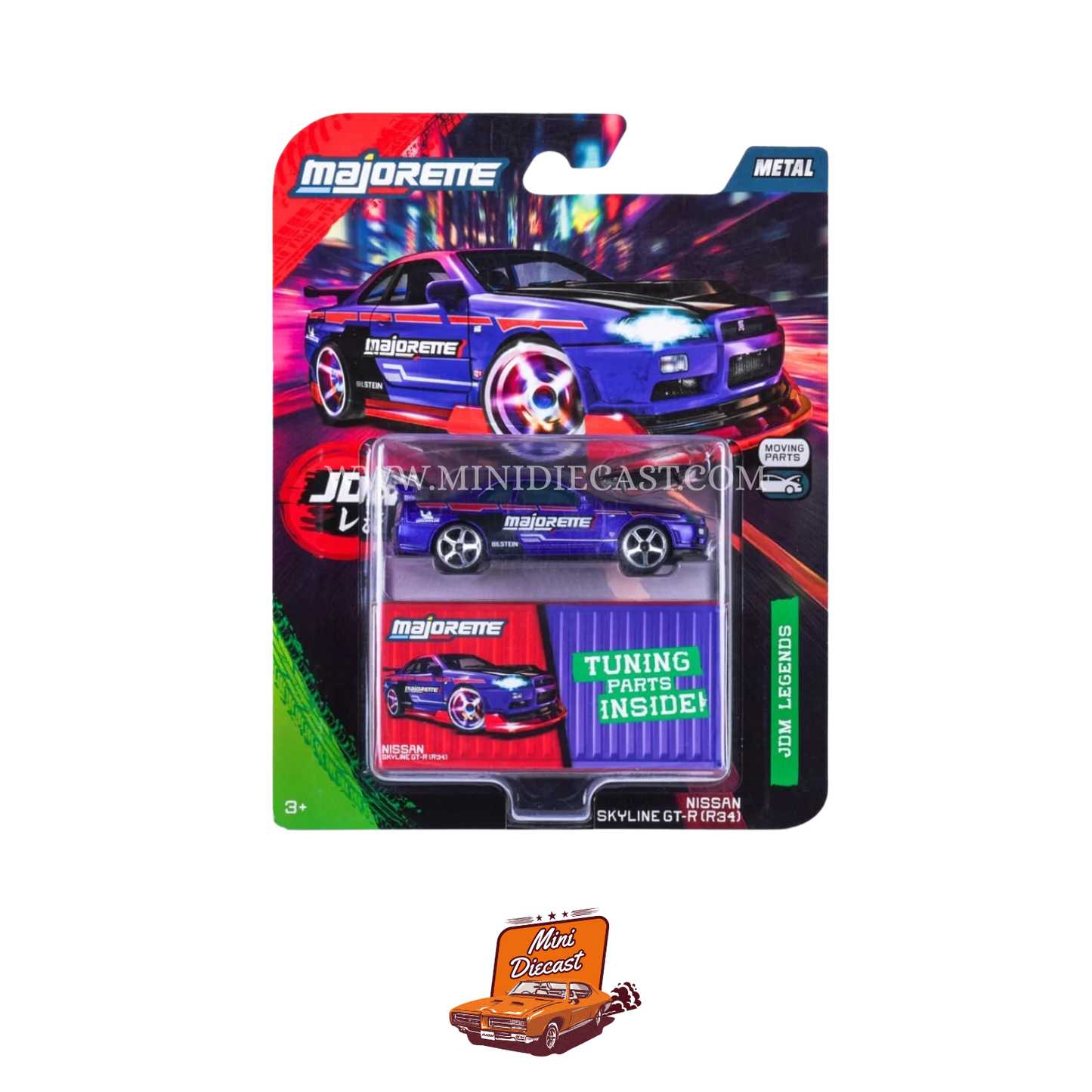 Majorette JDM Legends Nissan Skyline GT-R (R34) Purple