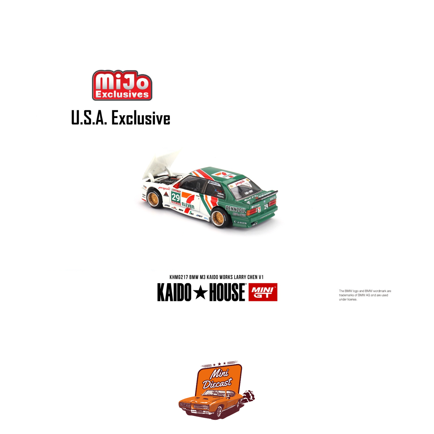 Kaido House x Mini GT #217 BMW M3 Kaido Works Larry Chen V1 (USA Exclusive) – Coming Soon (ETA: Feb End 2026)