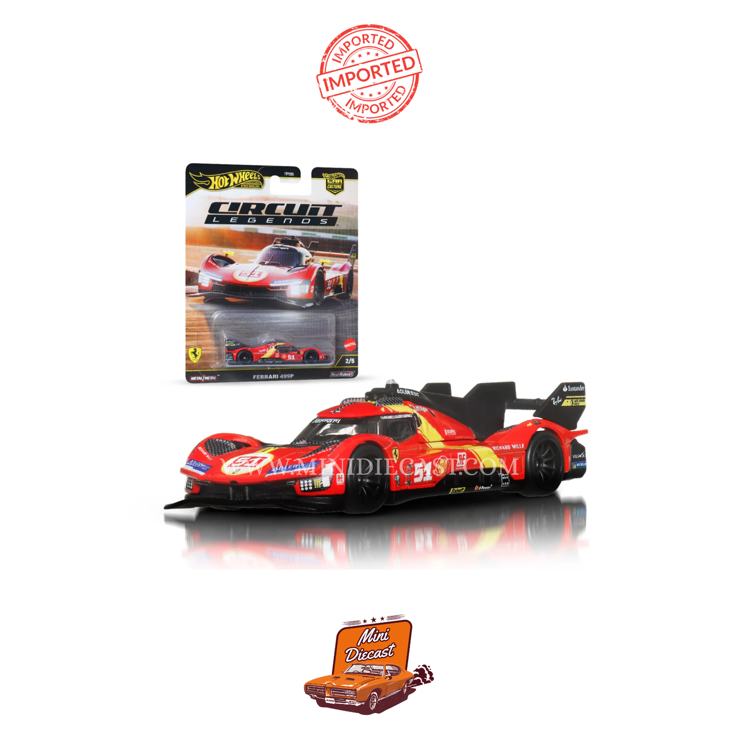 Hot Wheels Premium Car Culture – Circuit Legends Ferrari 499P (With Protector Case) Imported