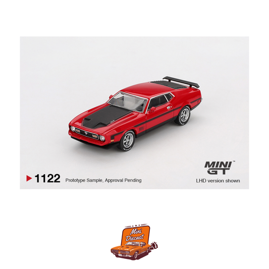 Mini GT #1122 Ford Mustang Mach 1 1971 Race Red (Blister Pack) (Imported)