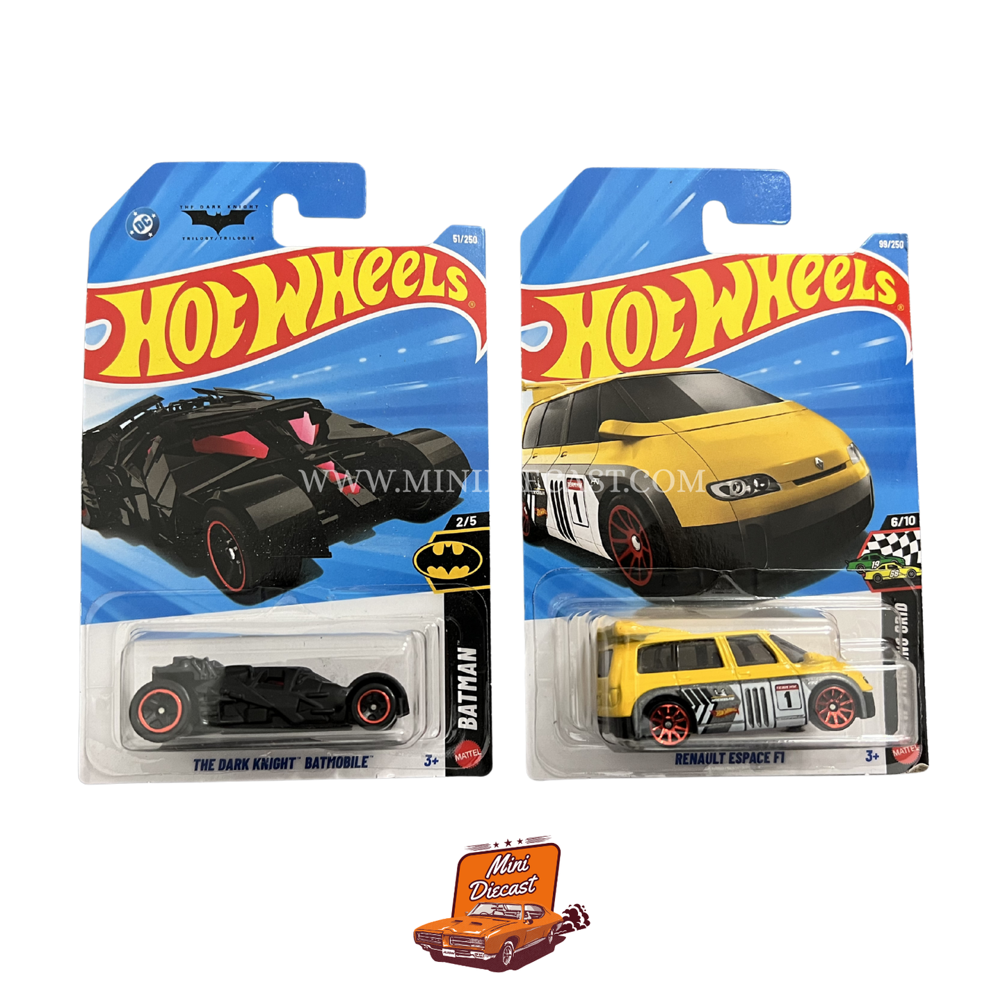 Hot Wheels Mainline (Set of 2) – The Dark Knight Batmobile / Renault Espace F1