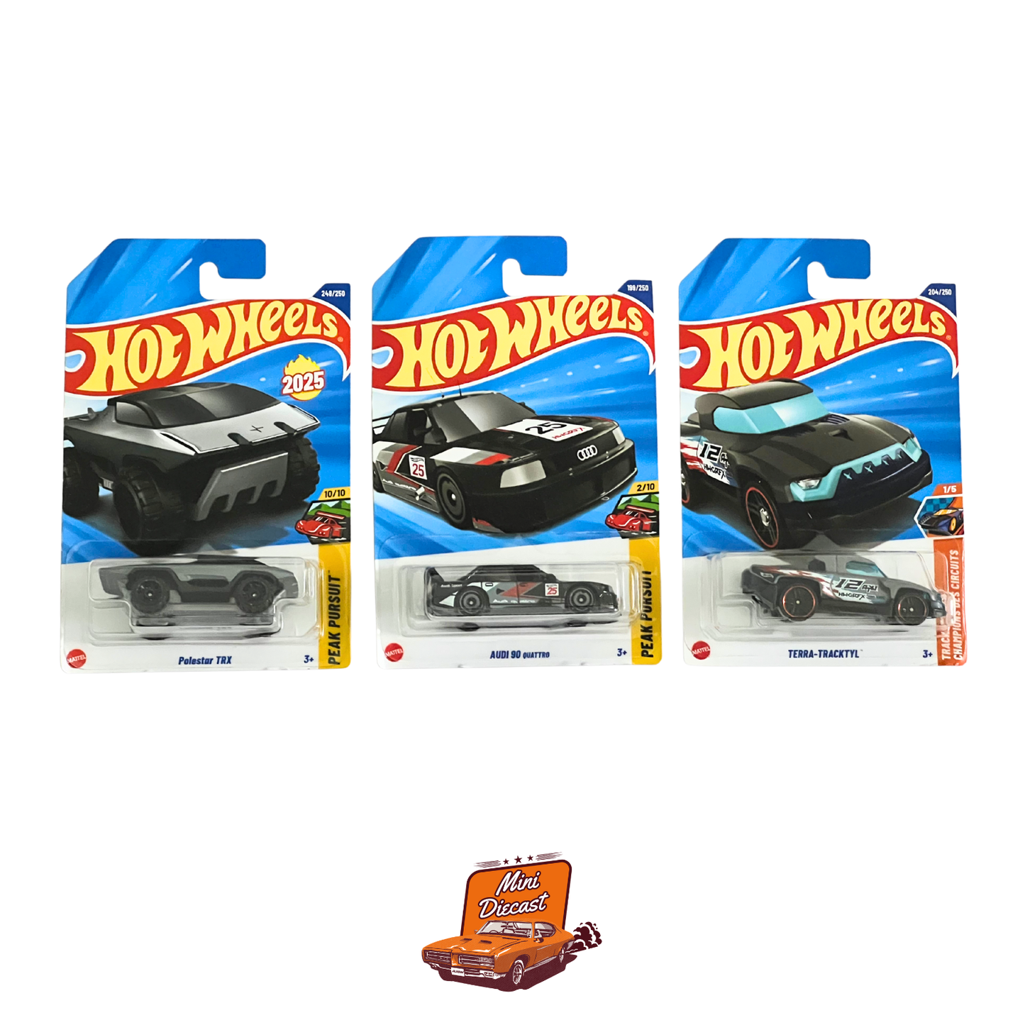 Hot Wheels Mainline (Set of 3) – Polestar TRX / Audi 90 Quattro / Terra-Tracktyl