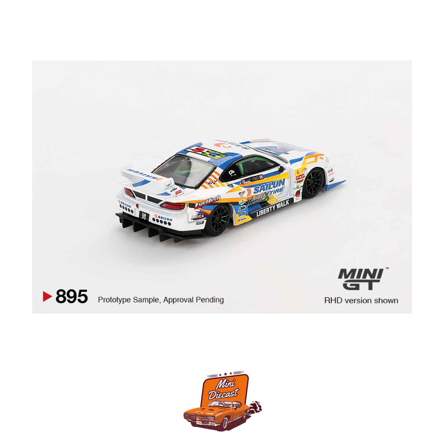 Mini GT #895 Nissan LB-Super Silhouette S15 Silvia #555 2023 Formula Drift Japan