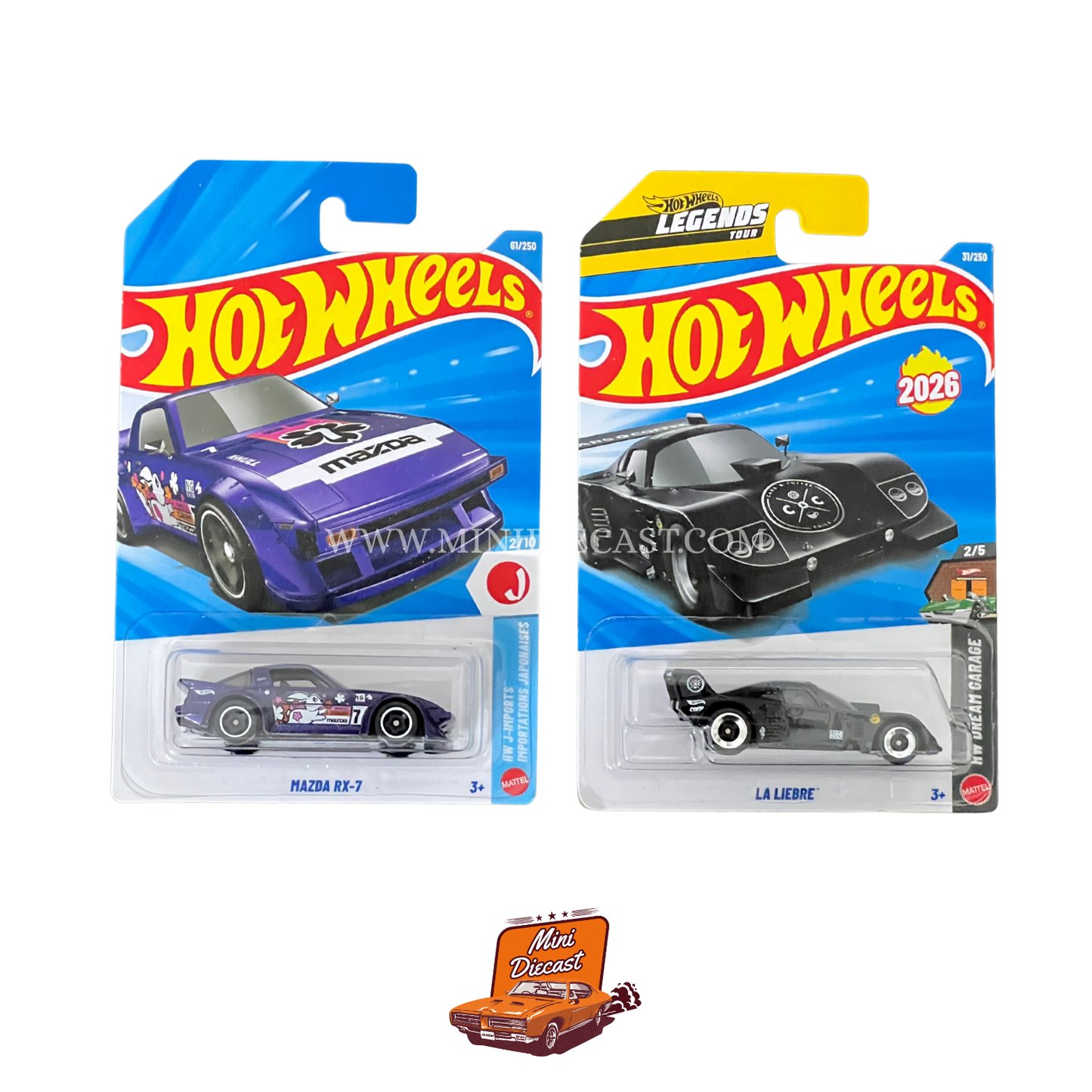 Hot Wheels Mainline (Set of 2) – Mazda RX-7 / La Liebre