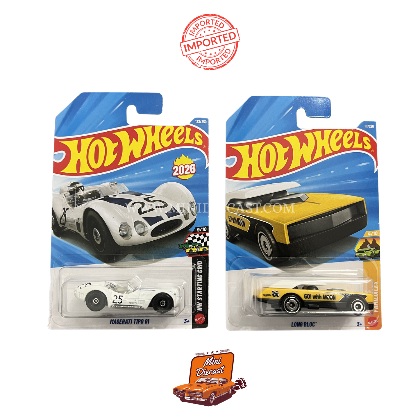 Hot Wheels Mainline (Set of 2) – Maserati Tipo 61 / Long Bloc (Imported)