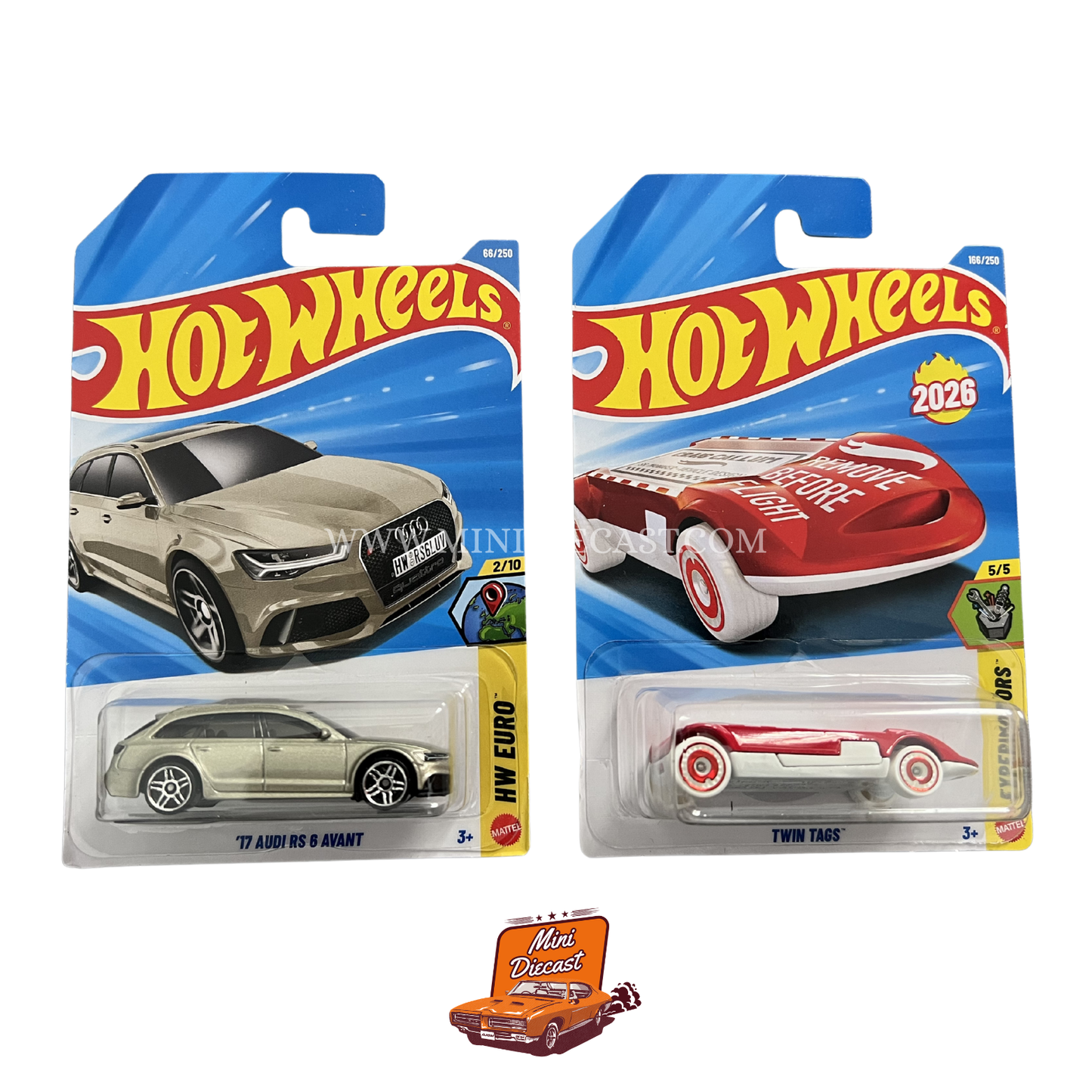 Hot Wheels Mainline (Set of 2) – ’17 Audi RS 6 Avant / Twin Tags