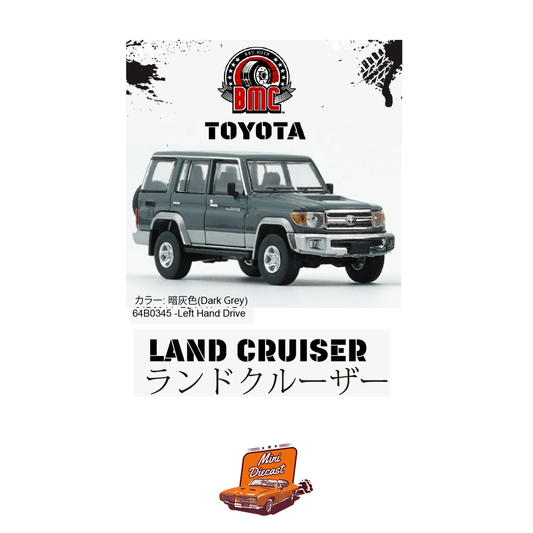 BM Creations 1:64 Toyota Land Cruiser LC76 Dark Grey (LHD) (64B0345)