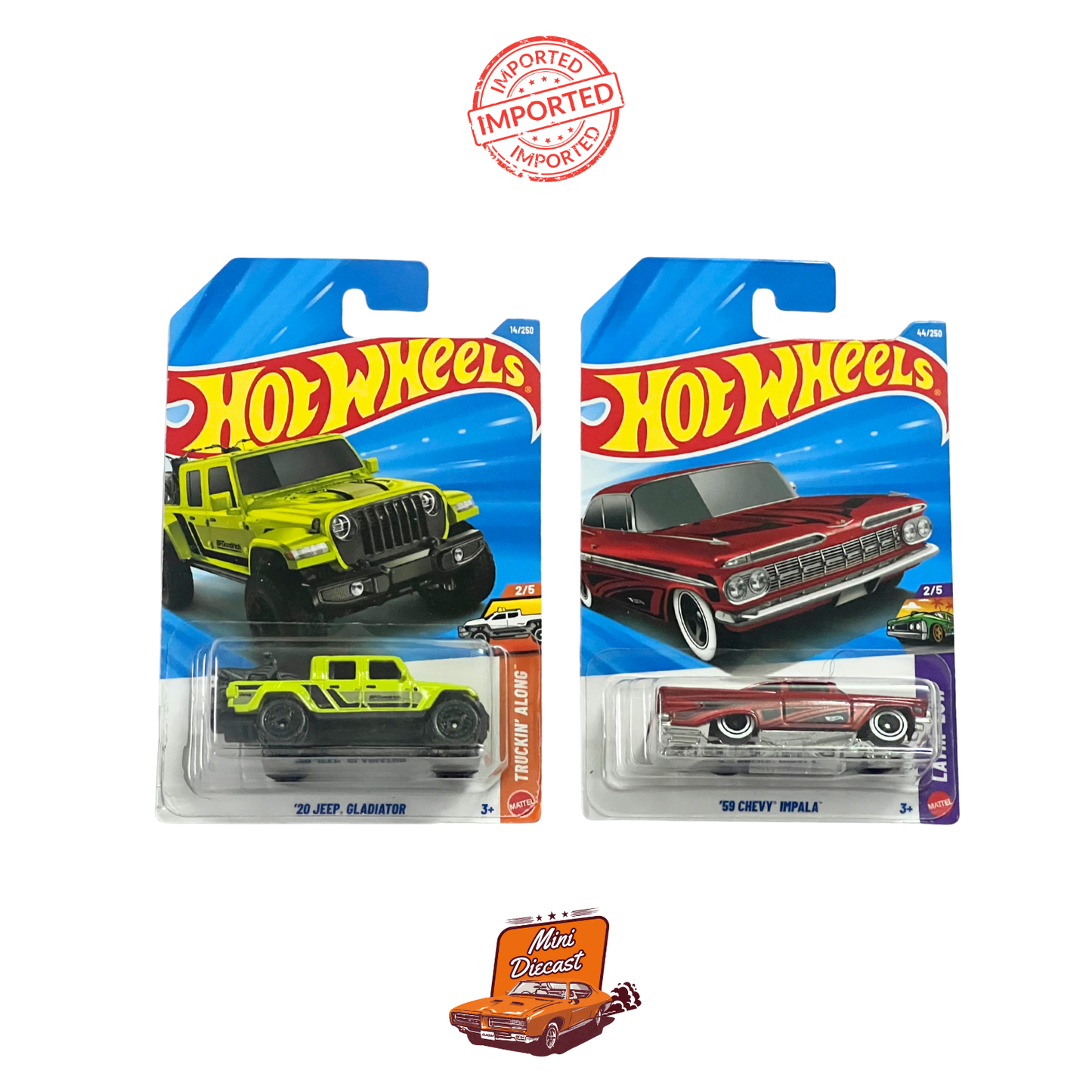 Hot Wheels Mainline (Set of 2) – ’20 Jeep Gladiator / ’59 Chevy Impala (Imported)