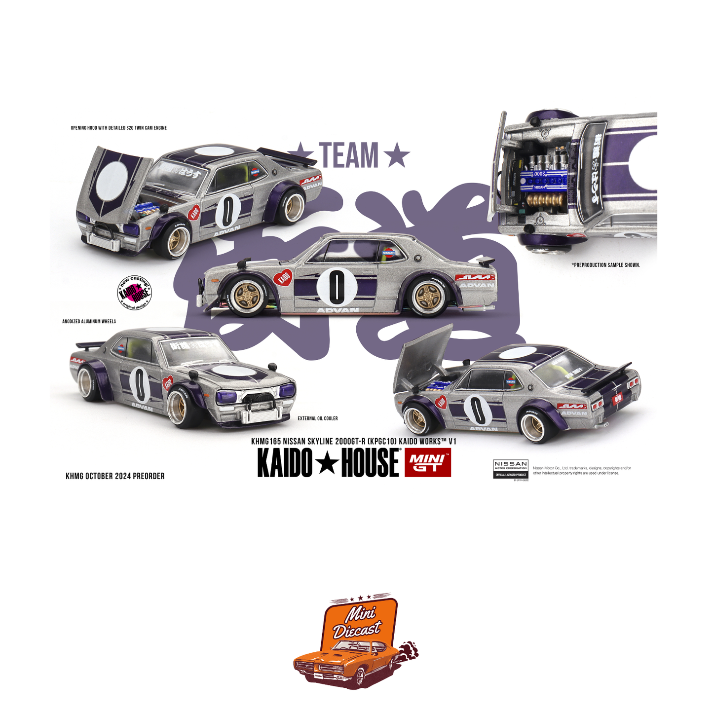 Mini GT Kaido House #165 Nissan Skyline 2000GT-R (KPGC10) Kaido Works V1 (Imported)