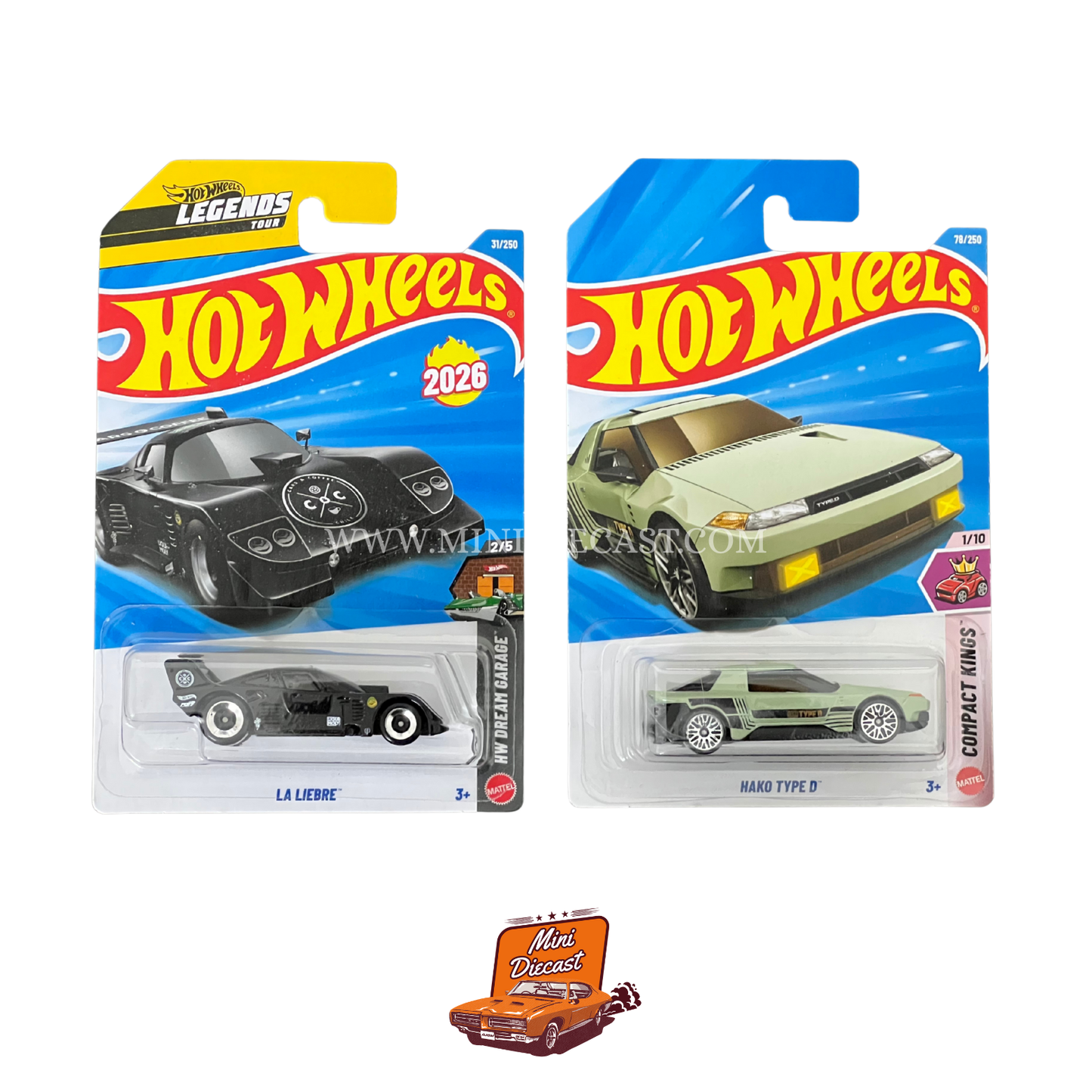 Hot Wheels Mainline (Set of 2) – La Liebre / Hako Type D