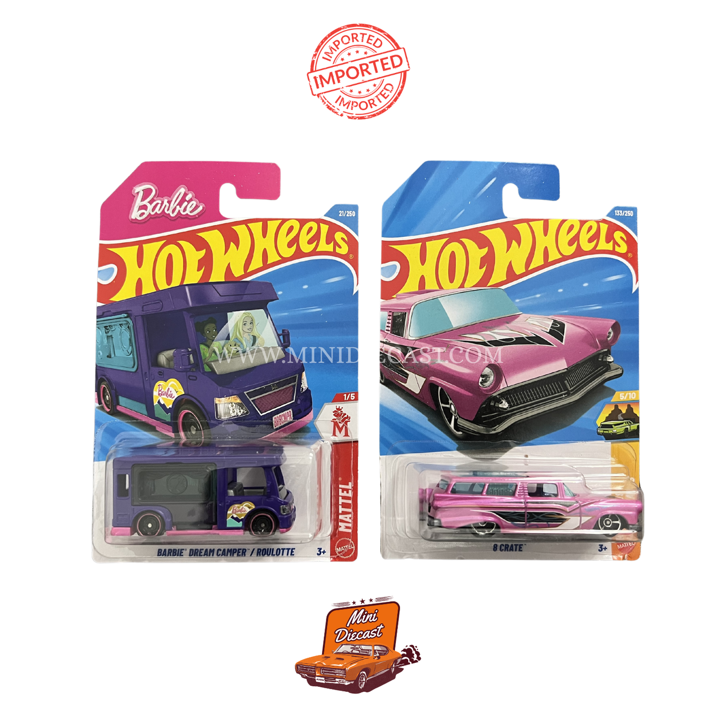 Hot Wheels Mainline (Set of 2) – Barbie Dream Camper / 8 Crate (Imported)