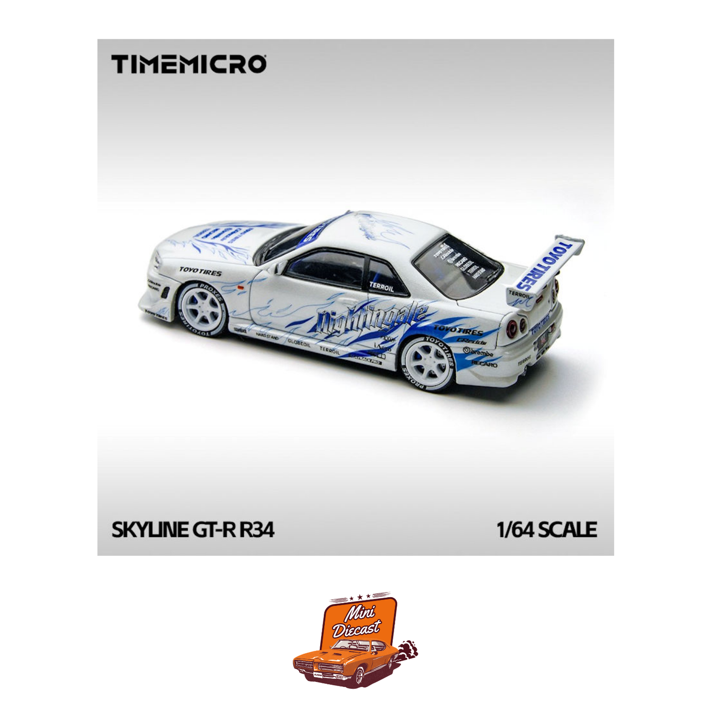 Time Micro Nissan Skyline GT-R R34 "Drifting Flame" (TM800503)
