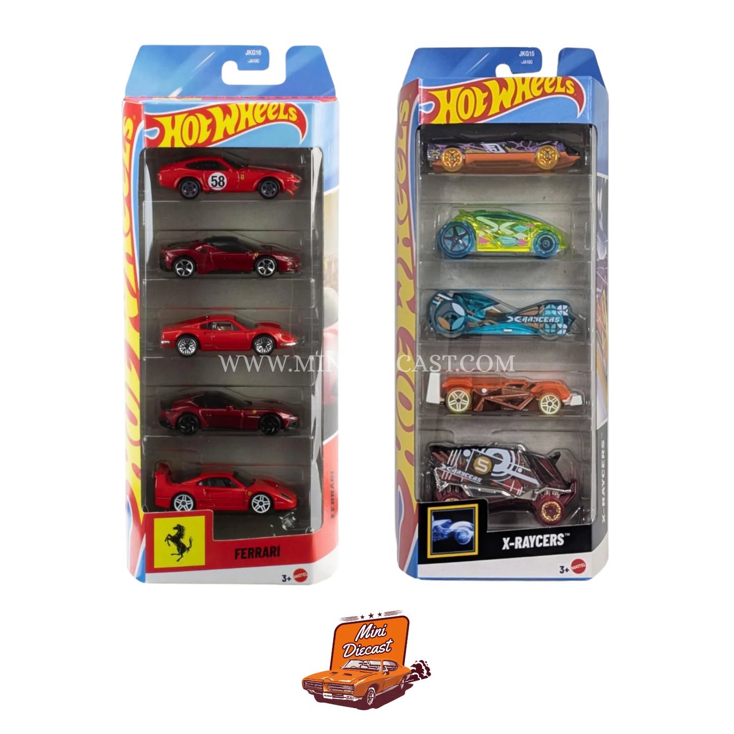 Hot Wheels 5 Pack (2x) – Ferrari / X-Raycers
