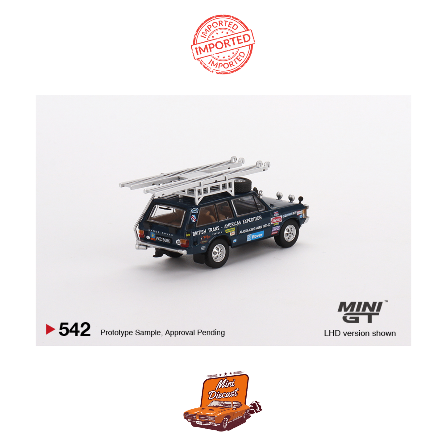 Mini GT #542 Range Rover 1971 British Trans-Americas Expedition
