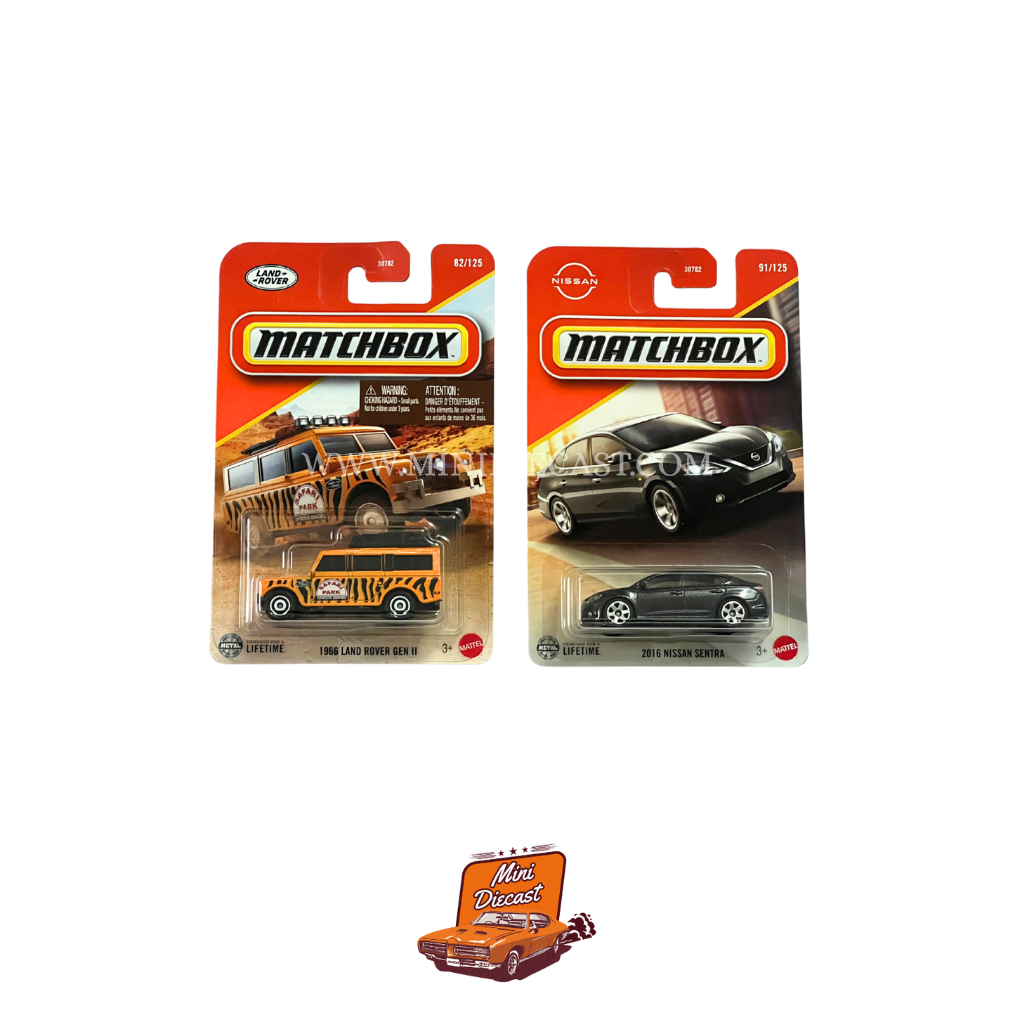 Matchbox (Set of 2) – 1966 Land Rover Gen II / 2016 Nissan Sentra