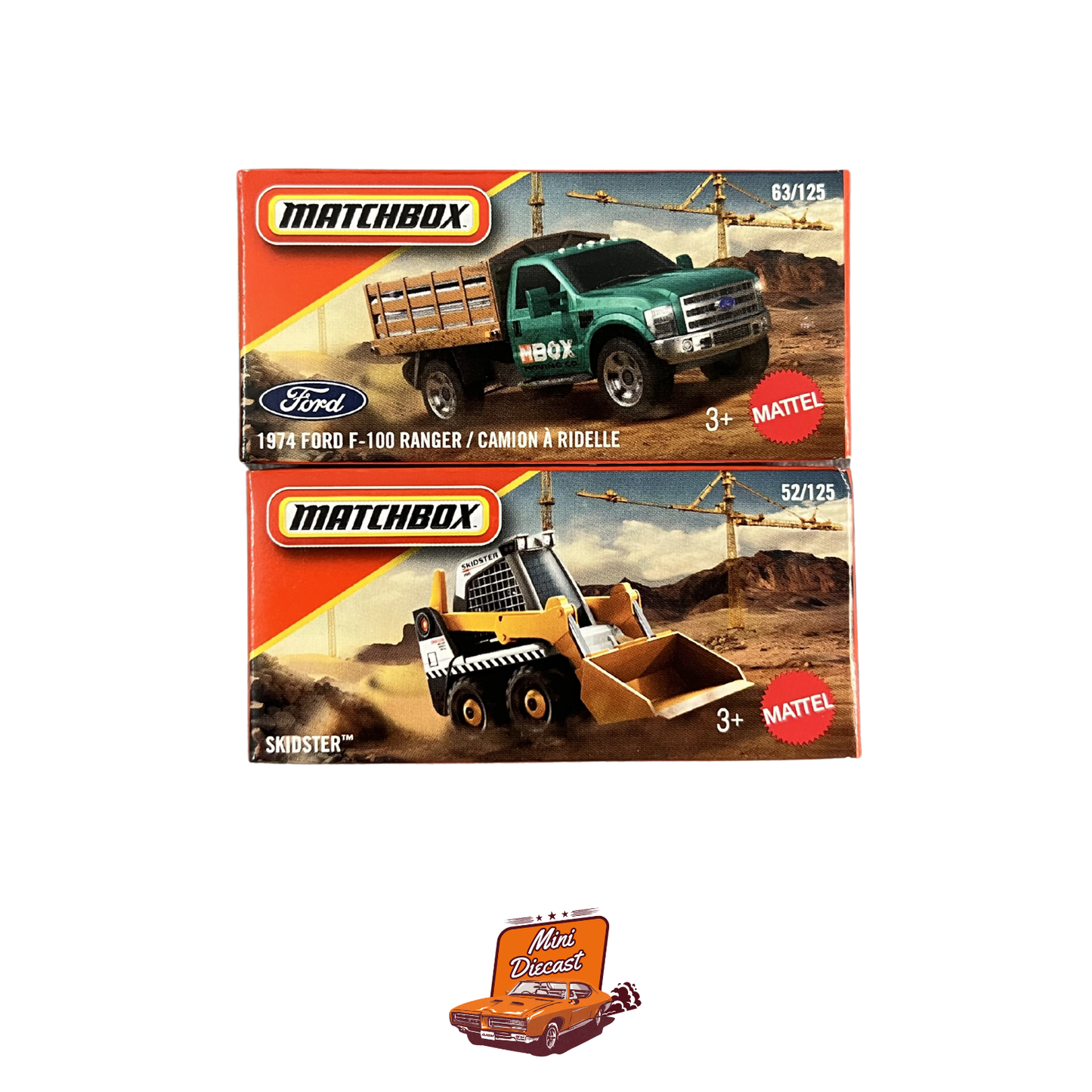 Matchbox (Set of 2) – 1974 Ford F-100 Ranger – Camion à Ridelle / Skidster™