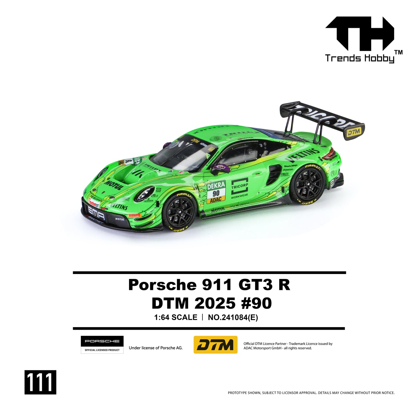 (Pre-Order) Trends Hobby 1:64 Porsche 911 GT3 R - DTM 2025 #90