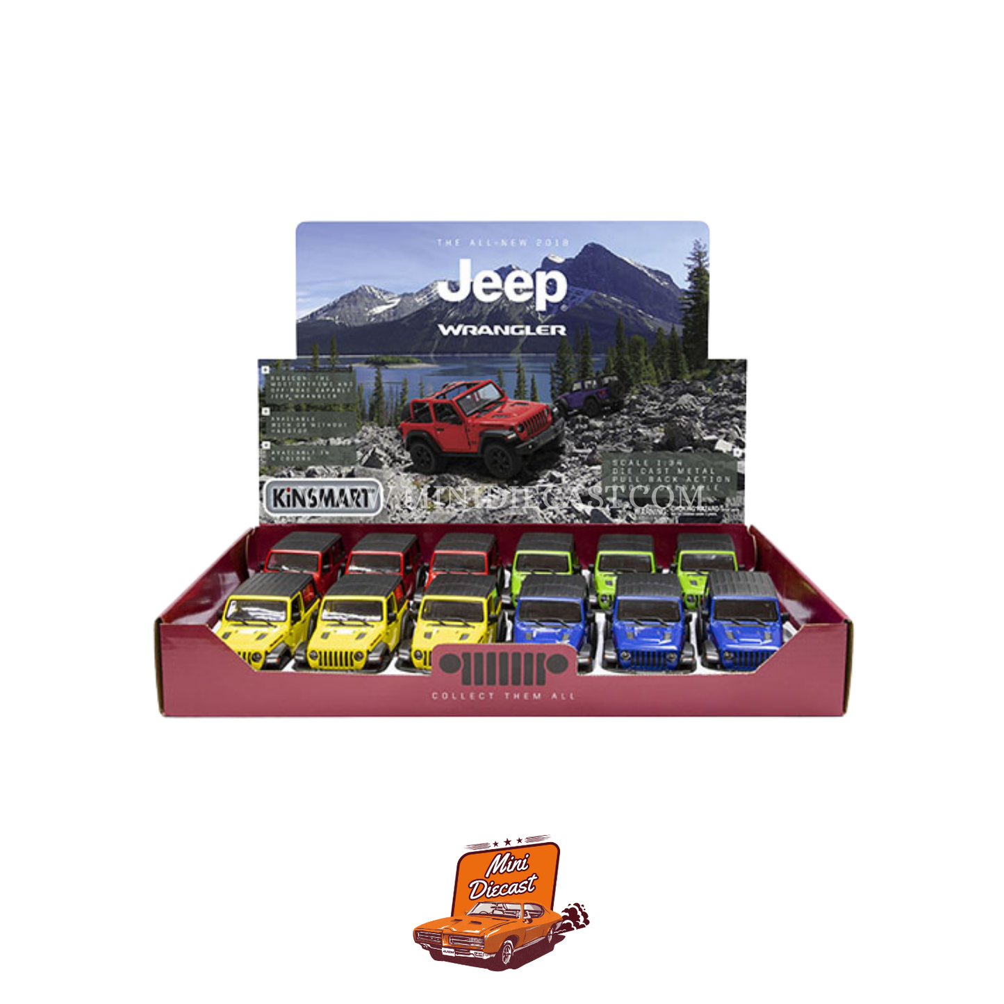 Kinsmart 2018 Jeep Wrangler (Hard Top) – 1:34 Scale White