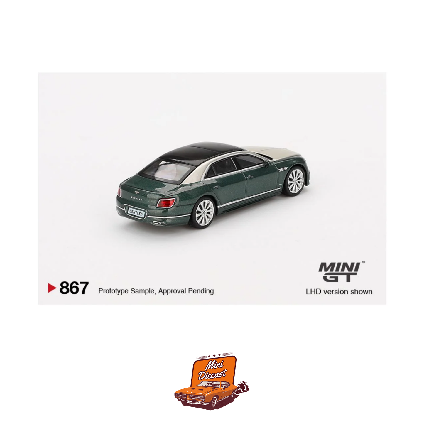 Mini GT #867 Bentley Flying Spur – White Sand / Verdant