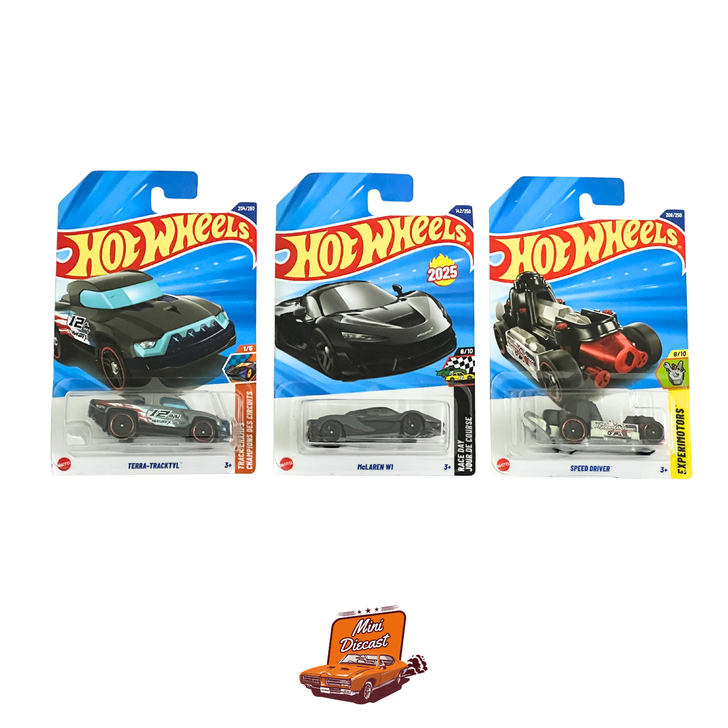 Hot Wheels Mainline (Set of 3) – Terra-Tracktyl / McLaren W1 / Speed Driver