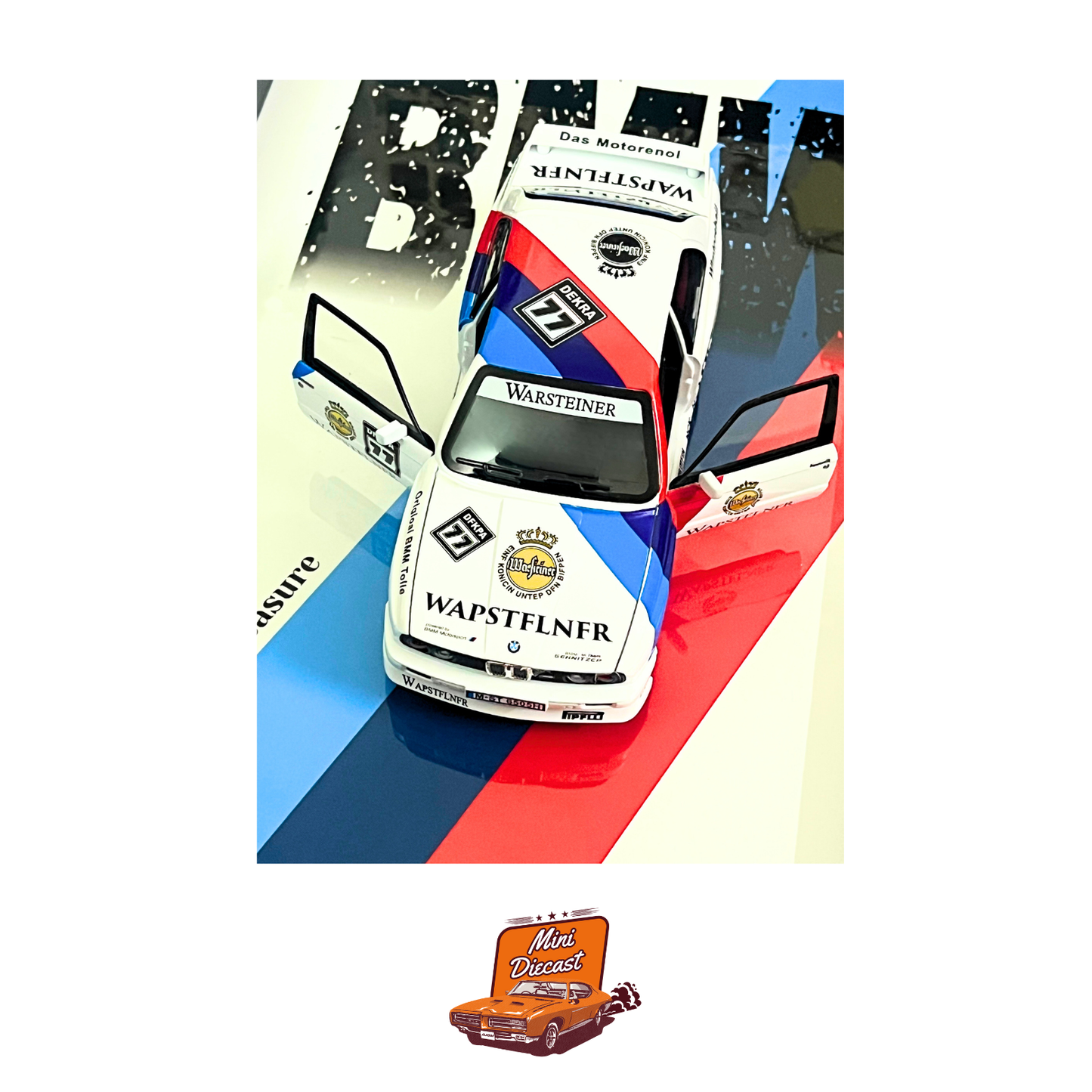 3D Car Frame – BMW M3 1988 E30 DTM Flower Edition (1:24 Scale) – A3 Size