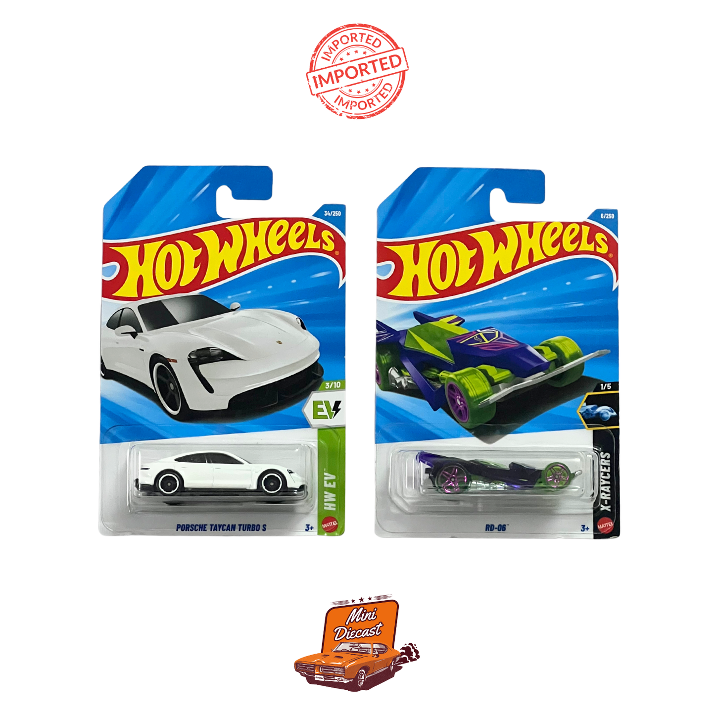 Hot Wheels Mainline (Set of 2) – Porsche Taycan Turbo S / RD-06 (Imported)