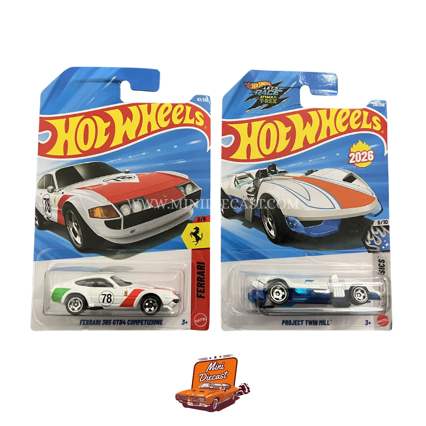 Hot Wheels Mainline (Set of 2) – Ferrari 365 GTB4 Competizione / Project Twin Mill