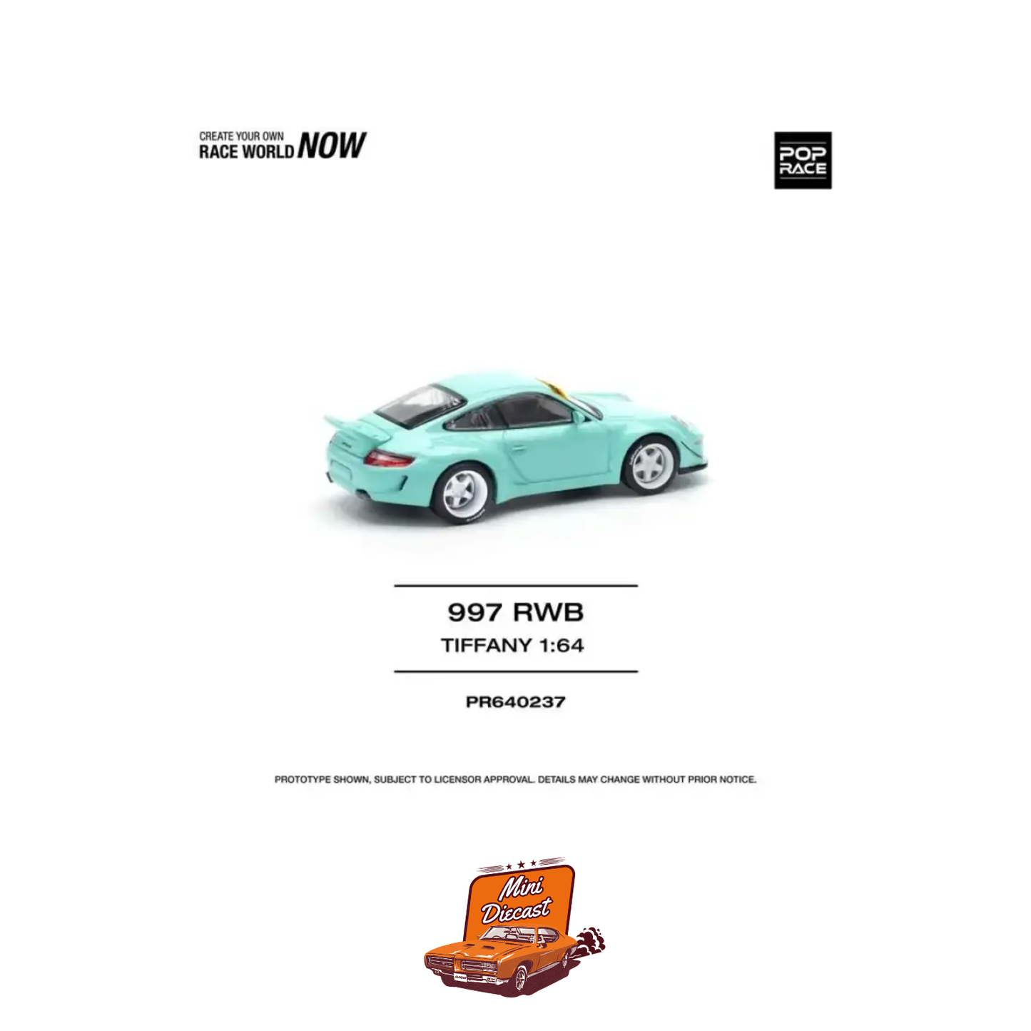 Pop Race Porsche 997 RWB PR64-237 (Tiffany Blue)