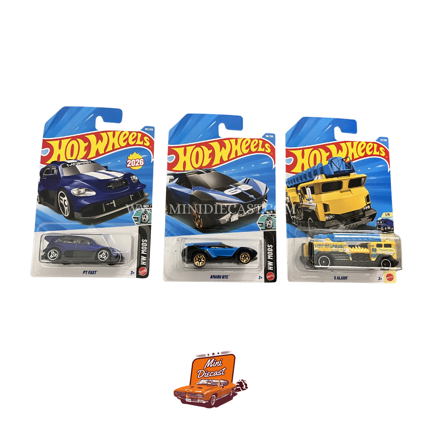 Hot Wheels Mainline (Set of 3) – PT Fast / Amaru GTC (TH) / 5 Alarm