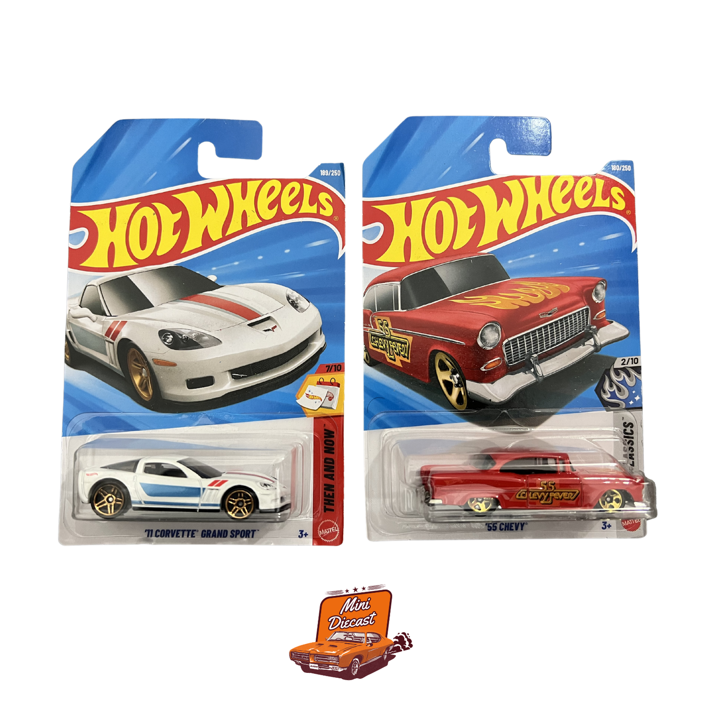 Hot Wheels Mainline (Set of 2) – '11 Corvette Grand Sport / '55 Chevy