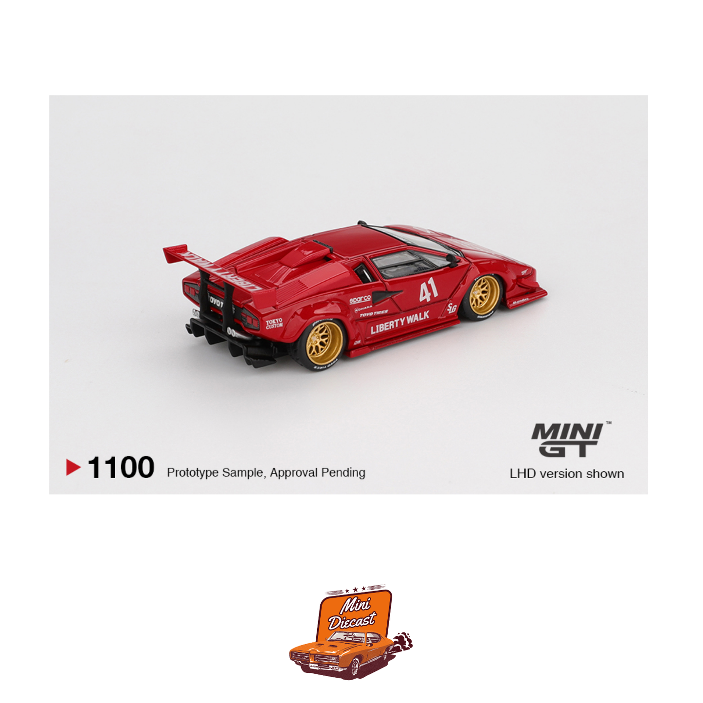 Mini GT #1100 Lamborghini Countach LB-WORKS Red