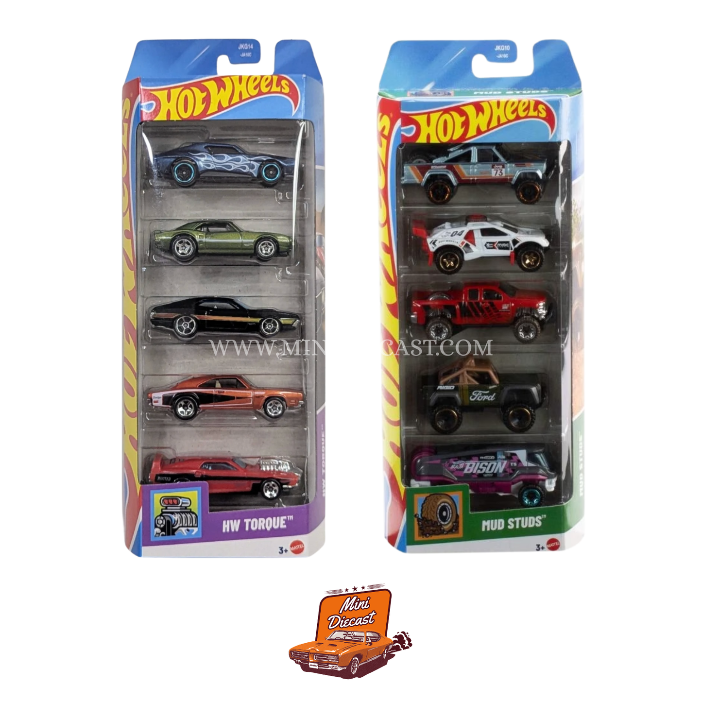 Hot Wheels 5 Pack (2x) – HW Torque / Mud Studs