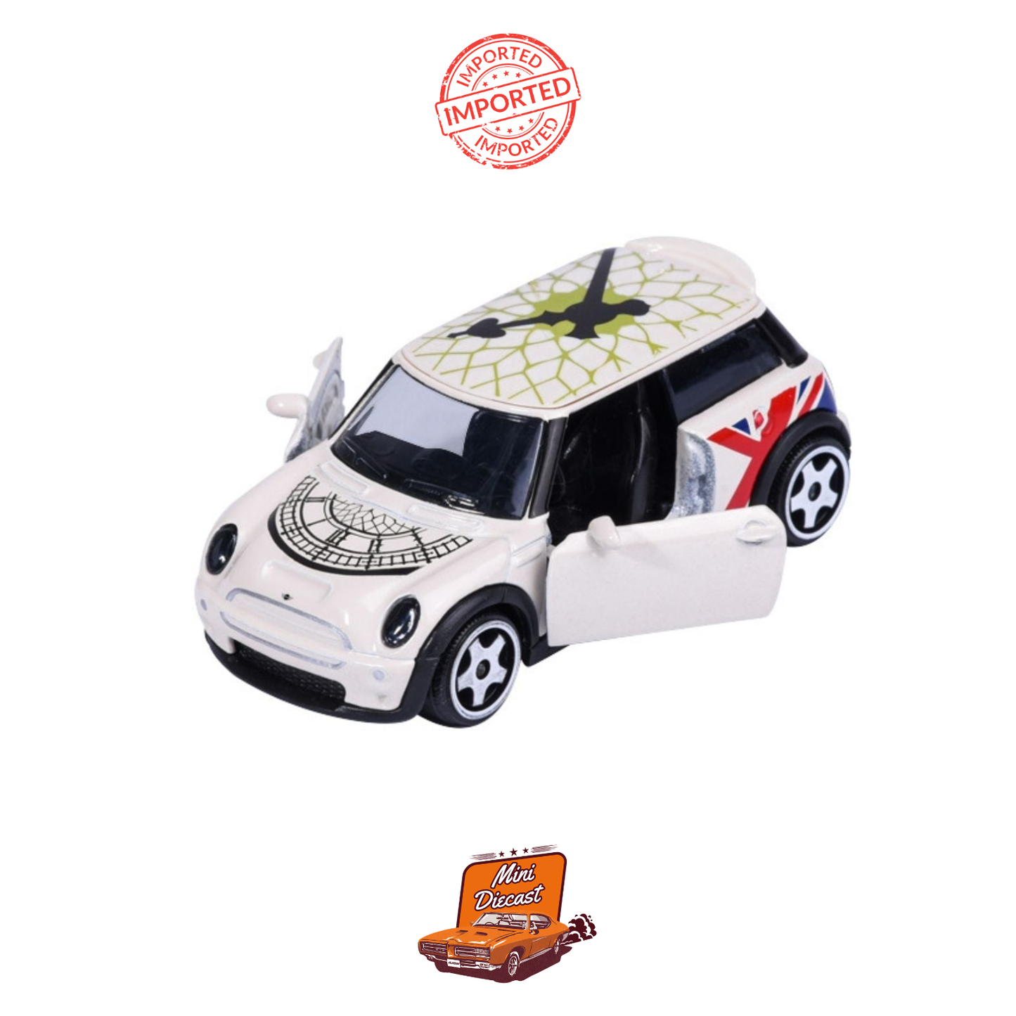 Majorette Premium Cars Mini Icons Mini Cooper S White with UK Flag Livery (MDX26) (Imported)