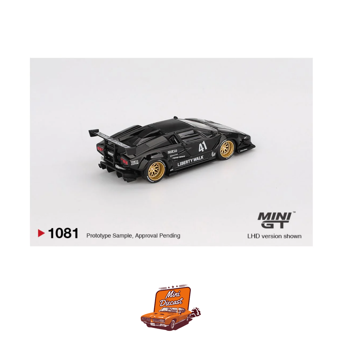 Mini GT #1081 Lamborghini Countach LB-Works – Black