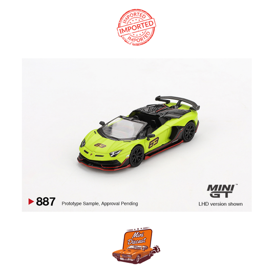 Mini GT #887 Lamborghini Aventador SVJ 63 Roadster (Verde Shock)