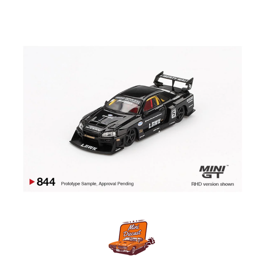 Mini GT #844 Nissan LB-ER34 Super Silhouette Skyline Black (Blister Pack) (Imported)